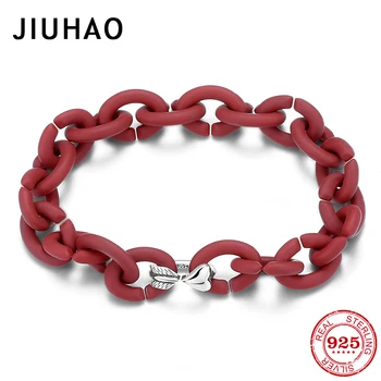 

Valentine's Day Gift Silver Cupid's Arrow Bead Red Charm Bracelet Orange Hard Rubber X bracelets For Women Jewelry Gifts