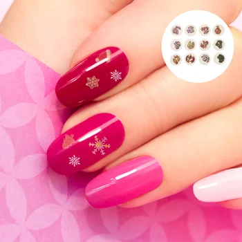 

12 Boxes Christmas Nail Sequins Lovely DIY Creative Snowflake Sequins Christmas Nail Decor for Nail Lovers Private Manicure Nail
