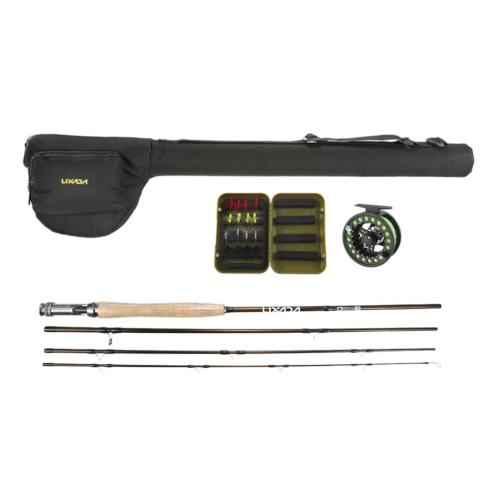 Lightweight Portable Fly Fishing Rod Reel Combo Set Tackle Kits Fishing