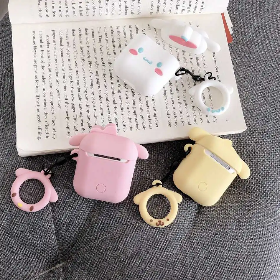 Для AirPods чехол милый мультфильм Kawaii собака наушники чехол для Airpods 2/i10/i11/i12 TWS Мягкий защитный чехол с кольцом на палец