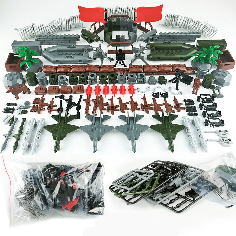 

Military Weapon Bag Accessories Scene SWAT aircraft Boat Legoing MOC Weapon Gun Building Blocks Model Brick Educational Toys