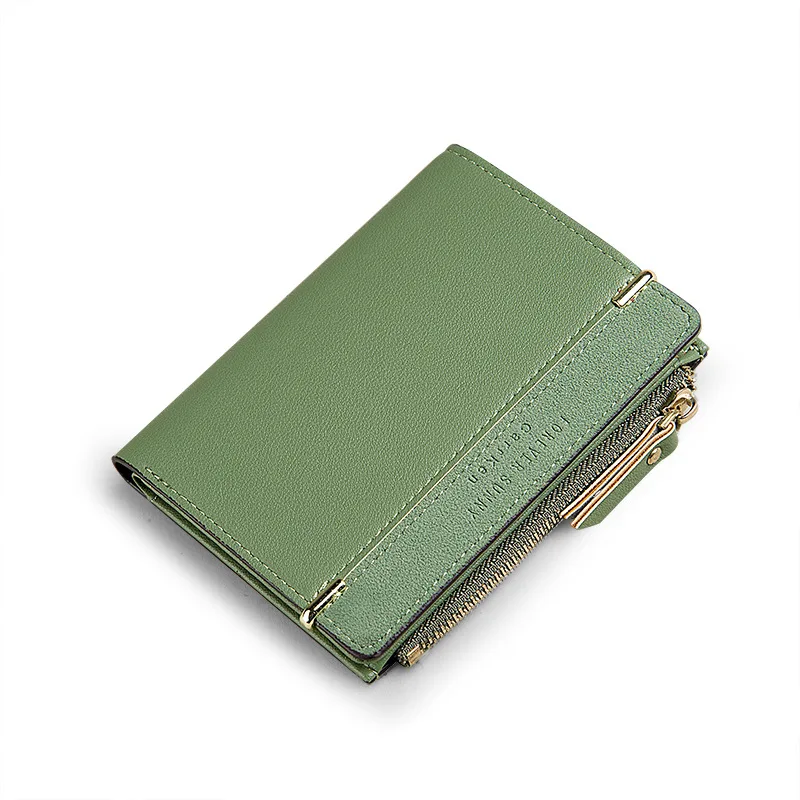 Green Женский кошелек, короткий женский кошелек для монет, модные кошельки для женщин, держатель для карт, маленький женский кошелек, Женский мини-клатч на застежке для девушек - Цвет: Green
