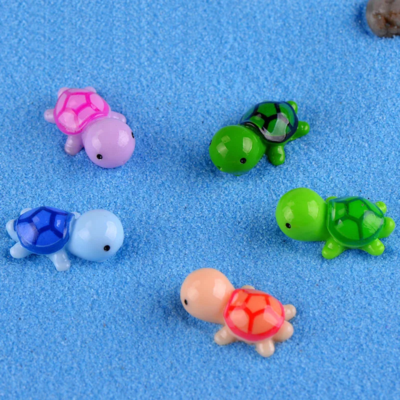 2pcs Mini Dollhouse tortuga Bonsai tortuga decoraciones en miniatura Micro Figurita Hada del jardín del paisaje Animal muñeca de juguete adorno de la casa DIY Kit Kids Room Decor Amarillo y Negro 