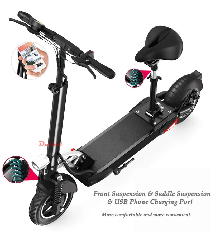 Daibot Electric Kick Scooter Two Wheel Electric Scooters Foldable 10 inch 36v48v Portable Folding Electric Bike (5)