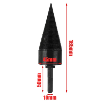 

1Pcs 45mm Firewood Wood Splitter Drill Cone Kindling Splitter Drill Bit Triangle Shank Firewood Split Drill Household Machine