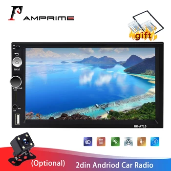 

AMprime 2din Andriod Car Multimedia Player GPS Navigation Bluetooth Car Audio Wifi USB FM MirrorLink 7''HD 2Din Car Audio Radio