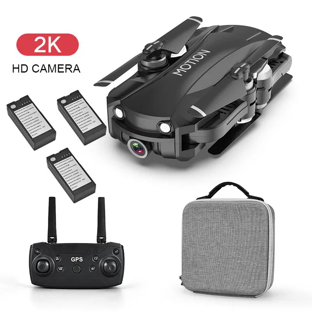 Gps 5G wifi FPV в режиме реального времени 4K Ультра HD камера складной Радиоуправляемый Дрон воздушный Квадрокоптер Waypoint Flight One Key обратный взлет посадка дистанционное управление приложение электрические игрушки RTF Motion R10 долгий срок службы батареи Flight dron - Цвет: 2K black 3battery