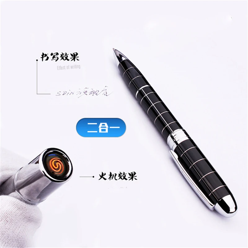 USB Зажигалка 2 в 1 ручка перезаряжаемая электронная зажигалки, сигареты инструмент для курения ветрозащитная плазменная электрическая зажигалка подарки гаджеты