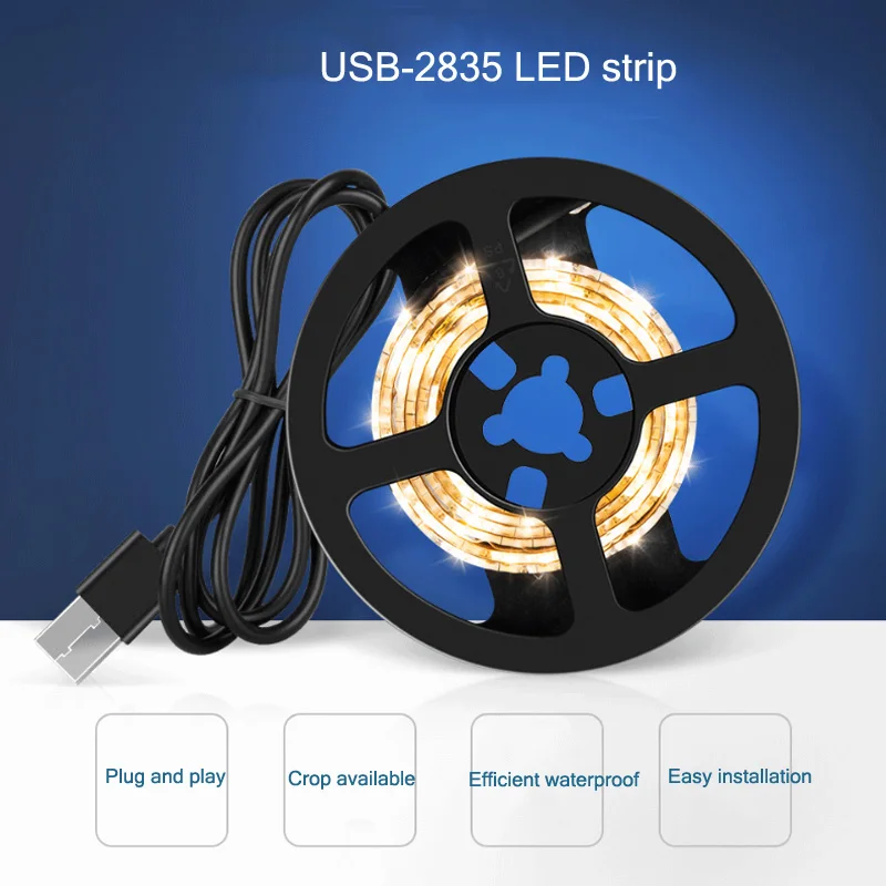 

LED Lamp With 2835 SMD USB Waterproof Lamp With Staircase Cabinet Lighting Background Wall Decoration Soft Light Strip