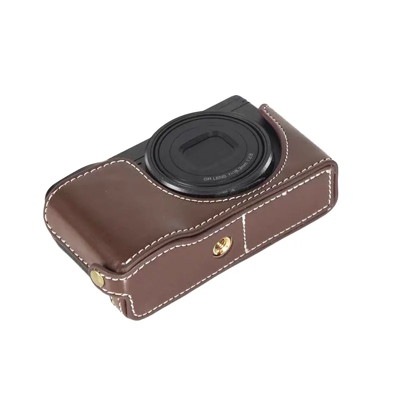 Чехол для камеры из искусственной кожи, половина сумки, чехол для Ricoh GRIII GR Mark III GR3 GR III, открытый аккумулятор напрямую