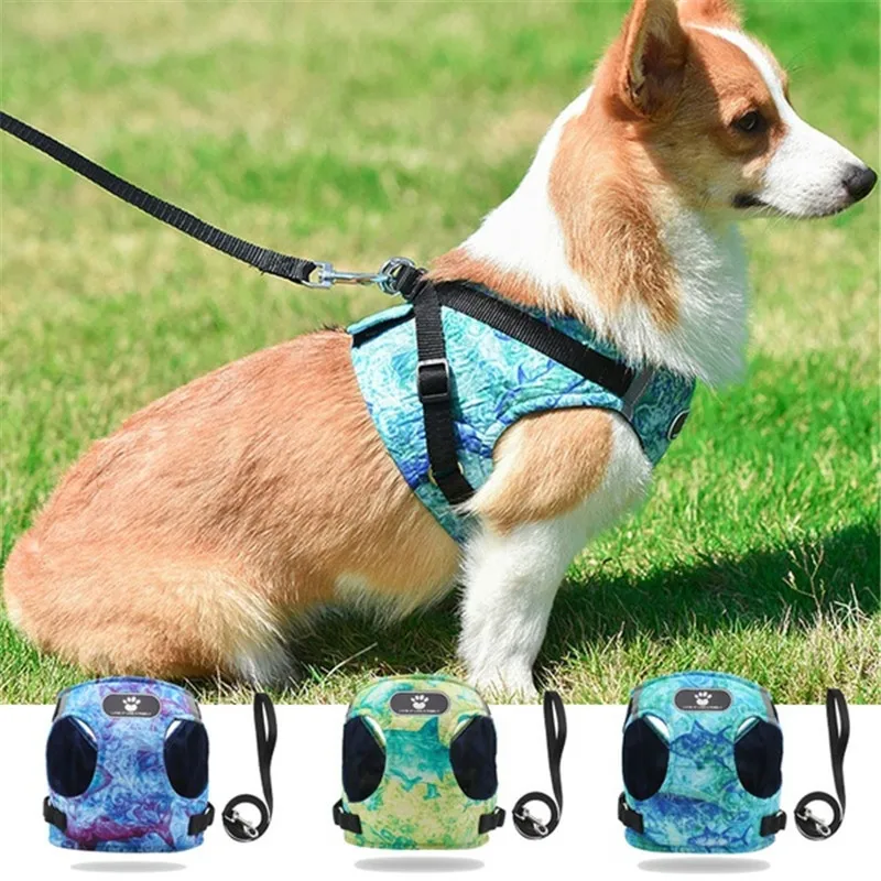 Pet Safety Leash Reflective Puppy Traction Rope Harness Dog Soft Breathable Vest Chest pet Supplies | Дом и сад