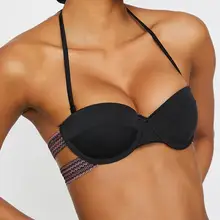 Koton женский черный эктра-Мягкий Бикини Топ 9YAK89623MM