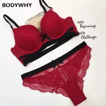 

New Sexy Lace Bra Set Four-Breasted Gathered Embroidered Mold Cup Breathable Women's Plus Size Underwear Fashion Solid Color