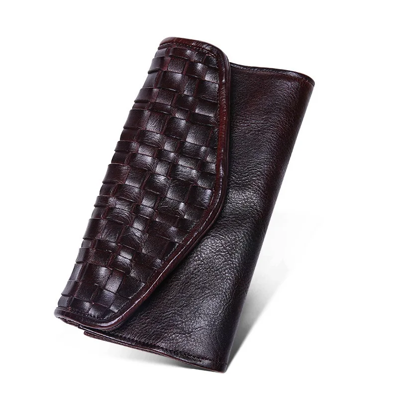 

Retro Leather Wallet for Man Skeleton-skin Handmade Long Clutch Card Bit More Leather Wallet Men's Bag Wholesale