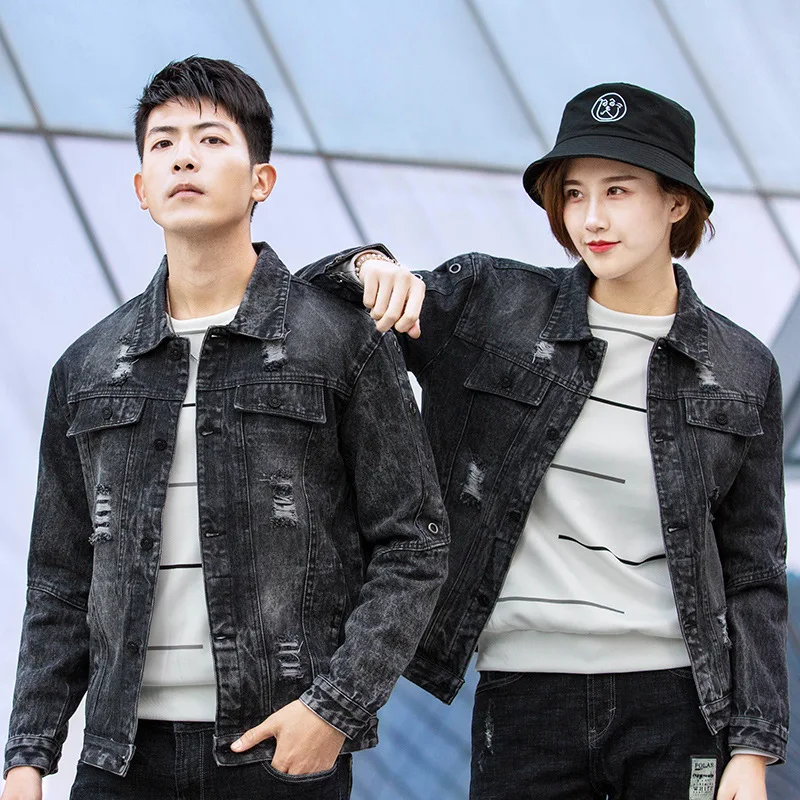 

Oloyy ONE Spring And Autumn MEN'S Denim Coat Teenager Students Couples Korean-style Popular Brand Slim Fit Jacket