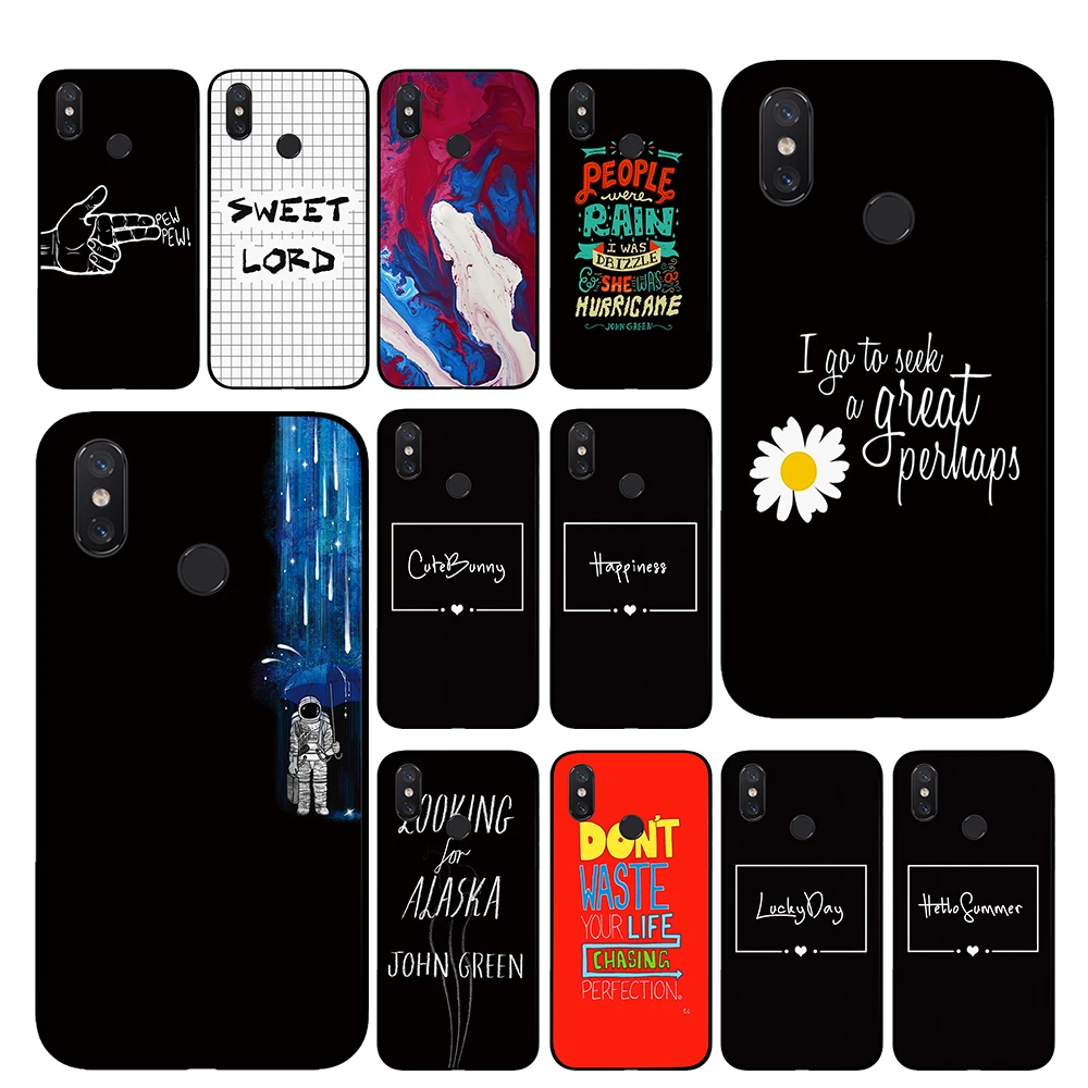 

Black white Note For Xiaomi Redmi GO 4 5 6 7 Pro 4A 4X 5A 5Plus 6A cases cover