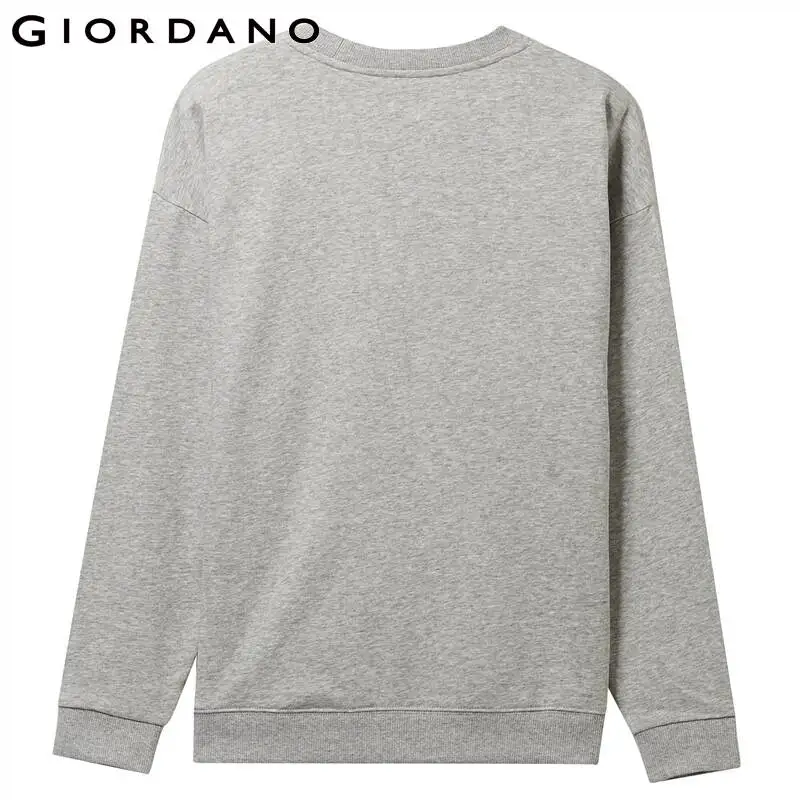  Giordano Women Sweatshirt Solid Color Crewneck Sweatshirt Loose Relax Sudadera Mujer Long Sleeve Mo