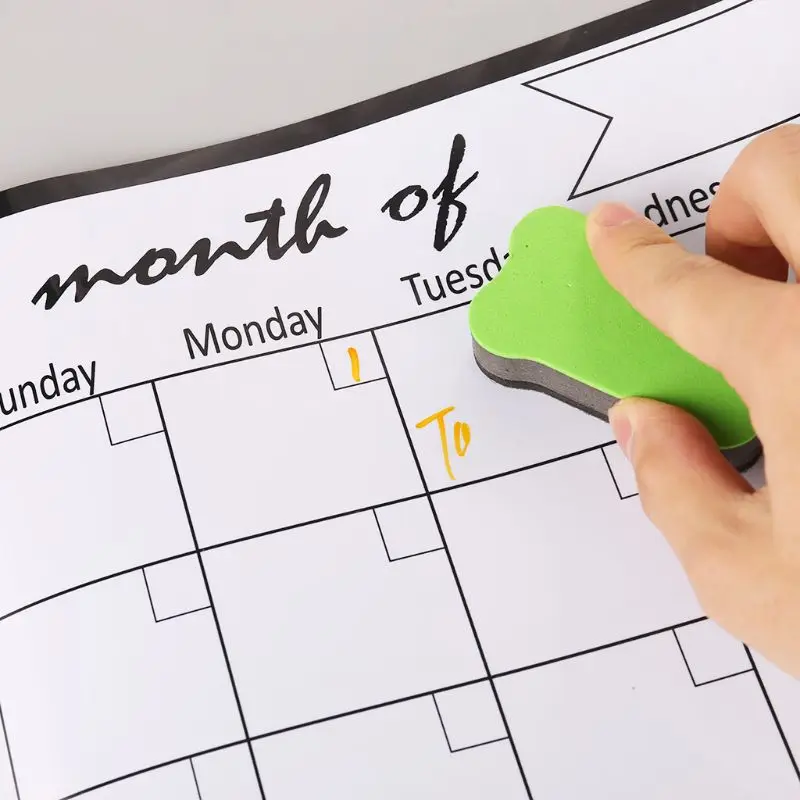 Monthly Planner Magnetic Whiteboard Fridge Magnets Drawing Message Board Remind School Office Supplies C26