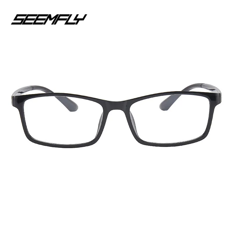 SEEMFLY, классические TR90 оптические очки, оправа, Мужские квадратные очки для близорукости, прозрачные ретро очки, оправа для очков