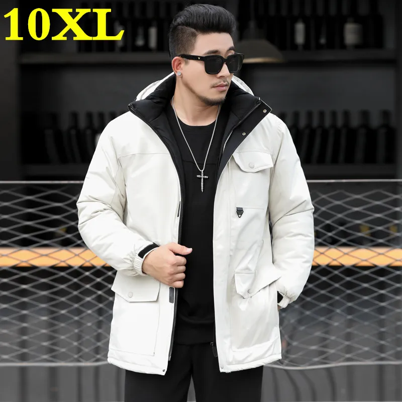 Новая Большая женская зимняя длинная парка 10XL 9XL 8XL Мужская Толстая пальто для