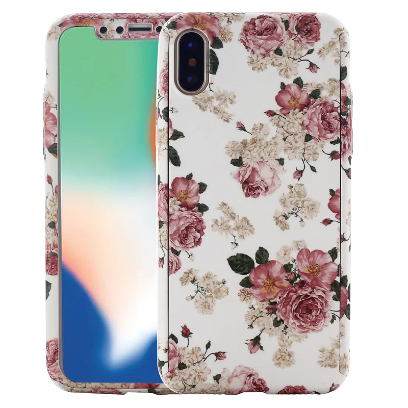 a1 Для Apple iPhone 11 Pro Xs Max XR X 8 7 6 6S Plus 5 5S SE 360 градусов Полная защита тела Роскошный Ретро чехол с цветочным рисунком - Цвет: a1