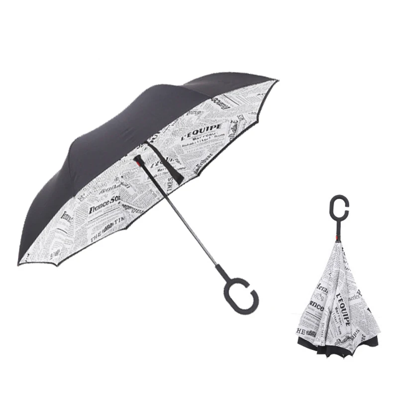 Reverse Umbrella Man Umbrellas Inverted Anti UV Umbrella C Handle Windproof Women Sun and Rain invertido Paraguas Parapluie
