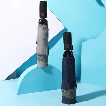 

Windproof Full Automatic Umbrellas Large Strong Reverse Reflective Stripes Man Folding Umbrella Business Male Auto Car Paraguas