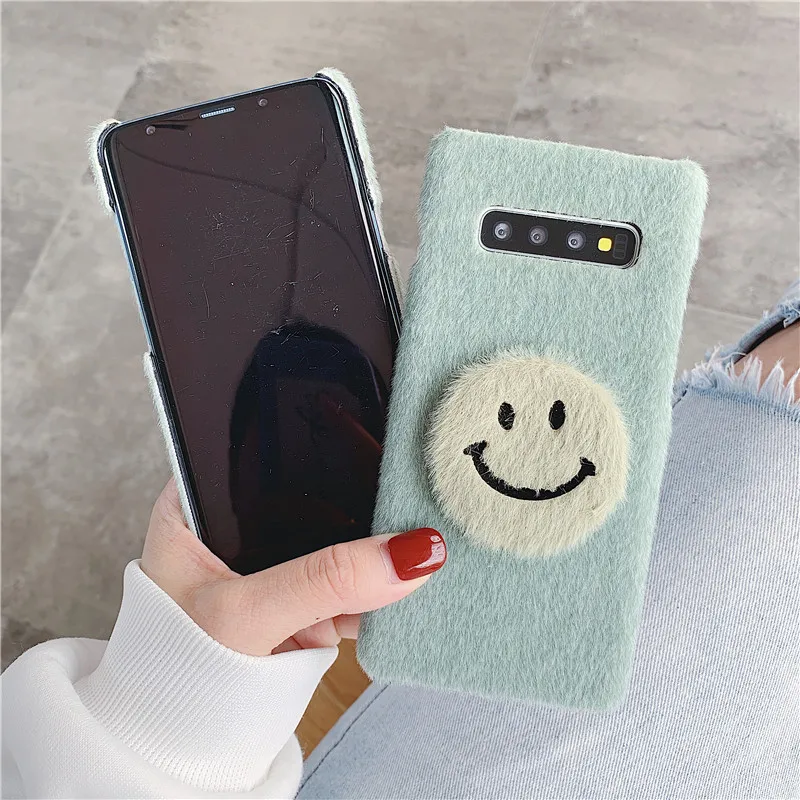 Для samsung Galaxy Note 10 Plus, 5G, Note10, 9, 8, S10 Plus, S9, S8+ чехол, 3D Рисунок, мех, теплый, зимний, твердый, противоударный, задняя крышка, Funda
