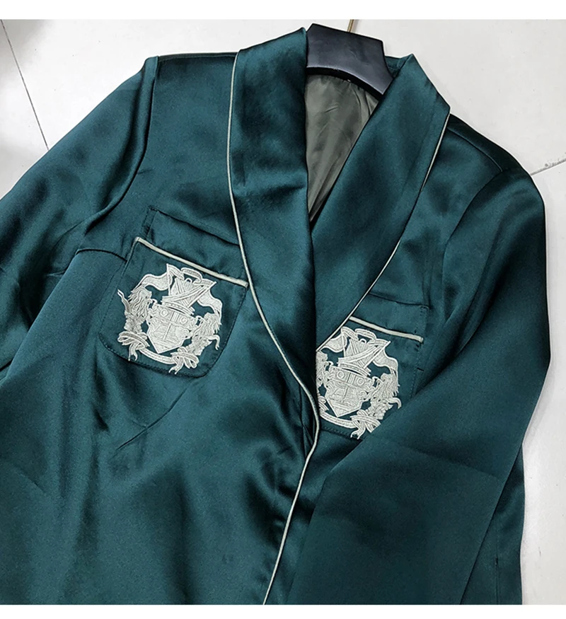 Тяжелое ремесло 200000 иглы Вышивка Узор Атласный Костюм куртка Женская Осенняя Пижама ветер свободные тенденции костюм Джокера тонкий