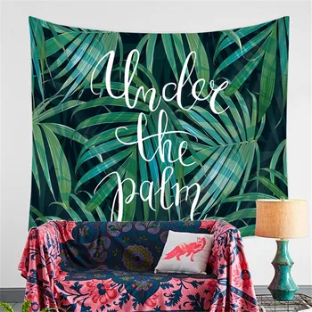 

Tropical Plant Tapestry Wall Hanging Polyester Thin Bohemia Cactus Banana Leaf Print Tapestry Beach Towel Cushion