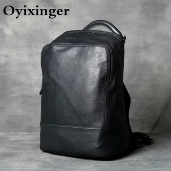 

Men Genuine Leather Laptop Backpack Shoulder Bag Retro Practical Handmade Man Bagpack School Bags Backpacks Mochila Masculina