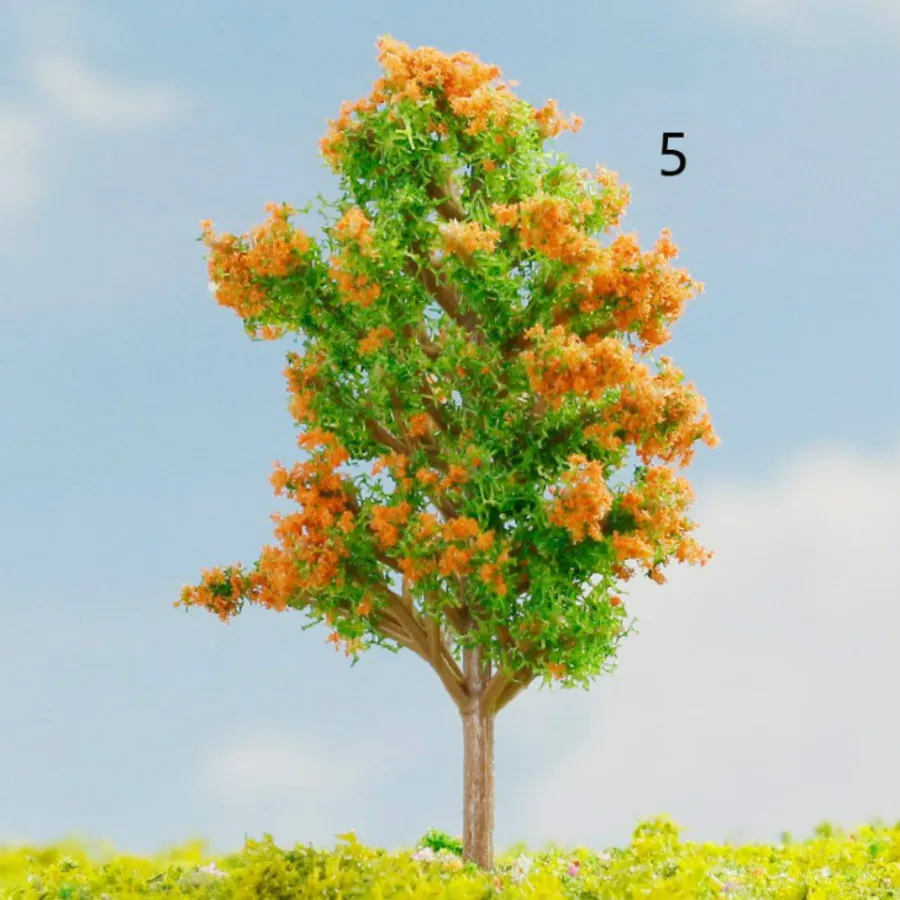 200pcs/lot 5cm architecture mini plastic model color tree for ho train layout railway layout model building