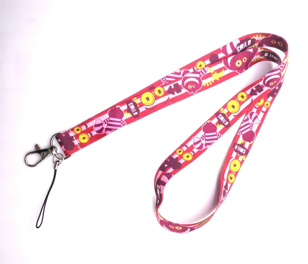 

10 pcs/20 pcs/50 pcs cartoon Alice in Wonderland Cat Lanyard Key Lanyard Cosplay Badge ID Cards Holders Neck Straps Keyring