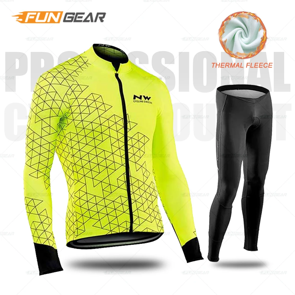 Ropa Ciclismo Invierno зимняя велосипедная одежда, Майки для велоспорта, комплект Northwave, теплая флисовая одежда с длинным рукавом для MTB, Мужская одежда, Майо