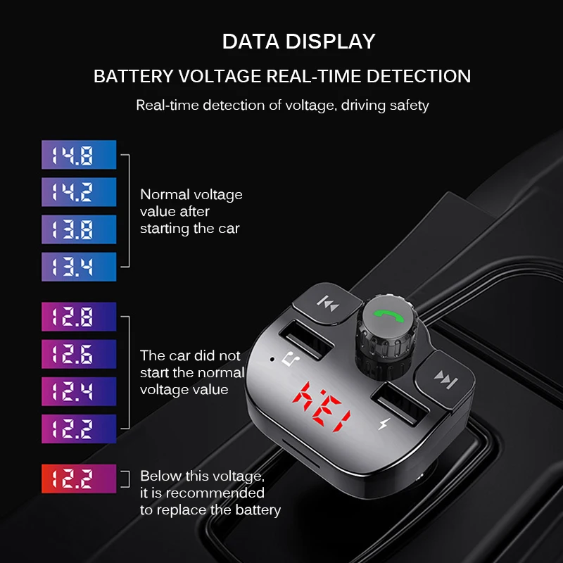 Bluetooth fm-передатчик Автомобильный MP3-плеер двойной USB автомобильный fm-передатчик Bluetooth mp3 HD вызов без потерь звук качественный игрок