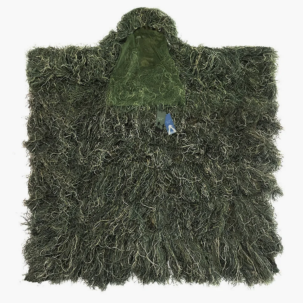 Открытый охотничий костюм Ghillie Одежда Ghillie Топ Мужской камуфляж охотничий костюм Gilley открытый джунгли охотничий плащ пончо - Цвет: Green Camo