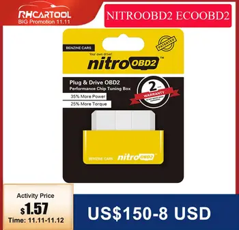 

Cars 15% Fuel Save EcoOBD2 Nitroobd2 for Benzine Petrol Gasoline Cars Eco OBD Diesel Nitro OBD2 Chip Tuning Box Plug&Driver