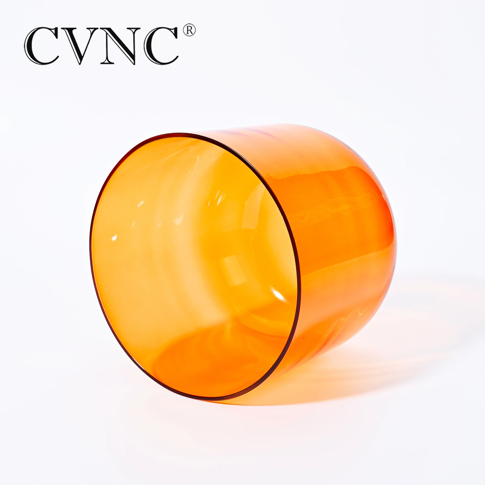 

CVNC 6'' or 7" Orange Colored Clear Note D Navel Chakra Quartz Crystal Singing Bowl