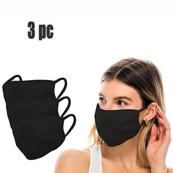 

3PCSUnisex Face Mask Dust Proof Pollution Pm2.5 Dustproof Windproof Foggy Haze Pollution Washable Face Maks Mouth Cover