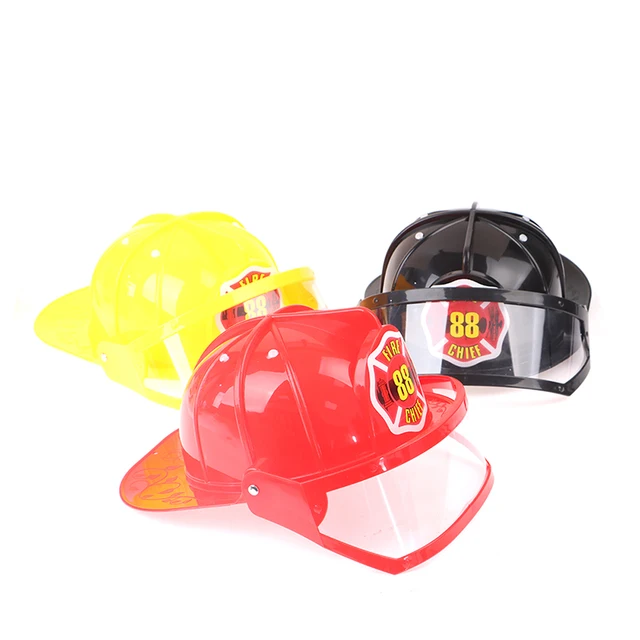 3 Colors Kids Fireman Helmet Firefighter Hats Fancy Dress Accessories Kids Cosplay Party Role Play Toys  4