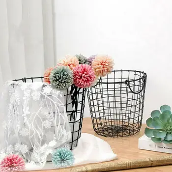 

Iron Mesh Storage Basket Metal Bathroom Rack Kitchen Baskets Toiletries Basketry Home Storage Baskets