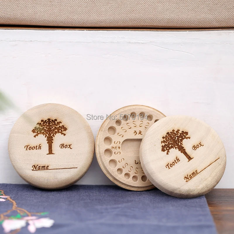 

Wooden Bay Kids Tooth Storage Box High Quality Teeth Umbilical Lanugo Hair Organizer Gift Keepsakes