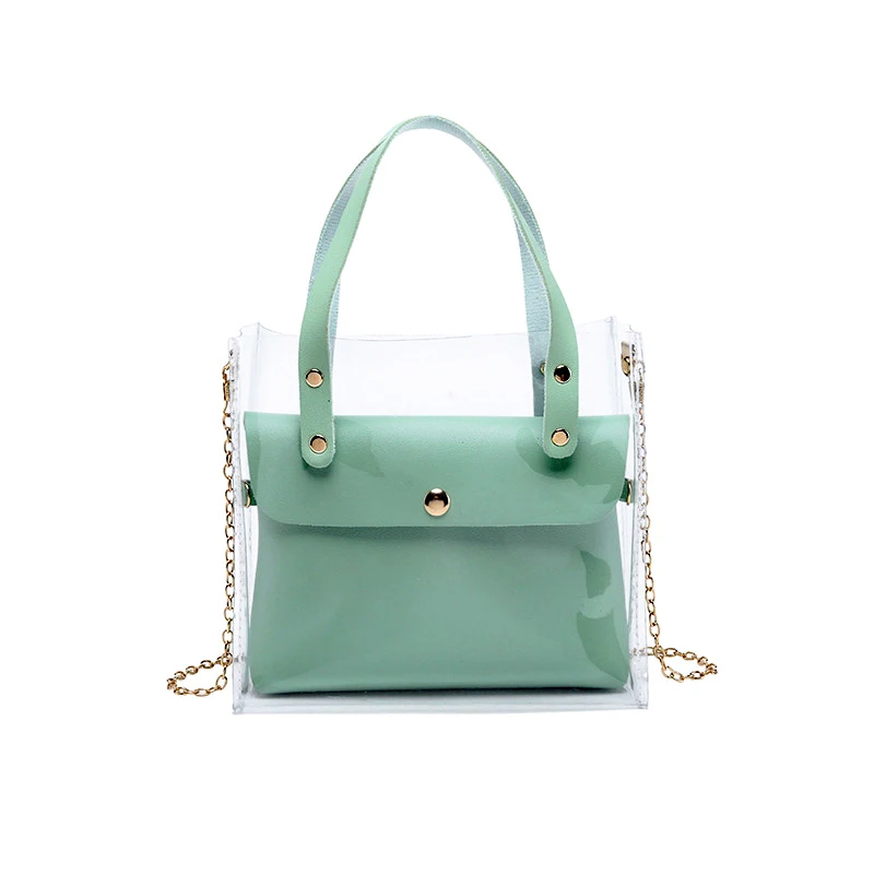 Модные композитные Сумки из искусственной кожи в Корейском стиле прозрачная