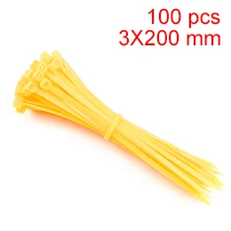 yellow 100 шт./упак. 3*200 мм в ширину 3 мм заводские стандартные многоцветные самоблокирующиеся пластиковые нейлоновые кабельные стяжки - Цвет: yellow