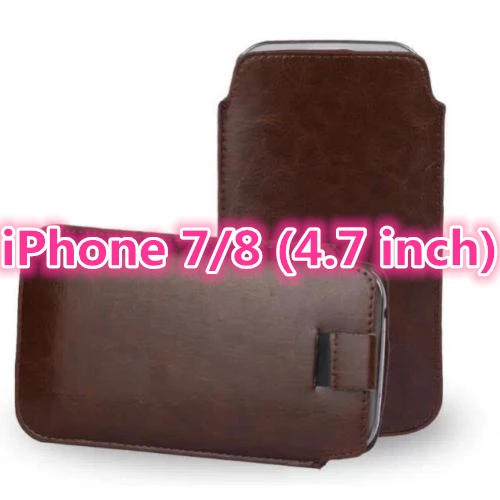 Кожаный чехол для iPhone X, 8, 7, 6 Plus, 6 S, 4,7 дюймов, 5,5 дюймов, 5S, 5C, SE, кожаный чехол - Цвет: 7 8 4.7-BROWN
