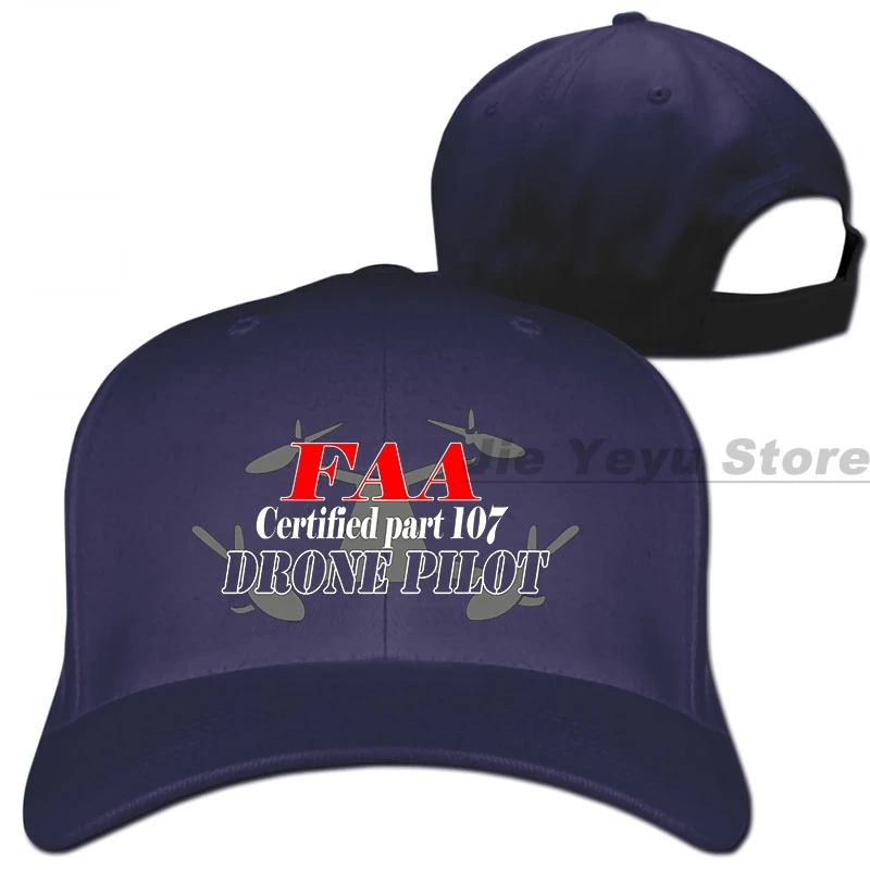 Certified Part 107 FAA Drone Pilot Baseball cap men women Trucker Hats fashion adjustable cap - Цвет: 1-Navy