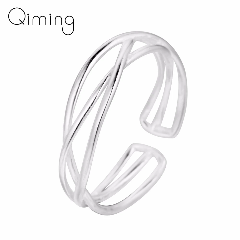 Минималистичное простое кольцо женское открытое винтажное ювелирное изделие с