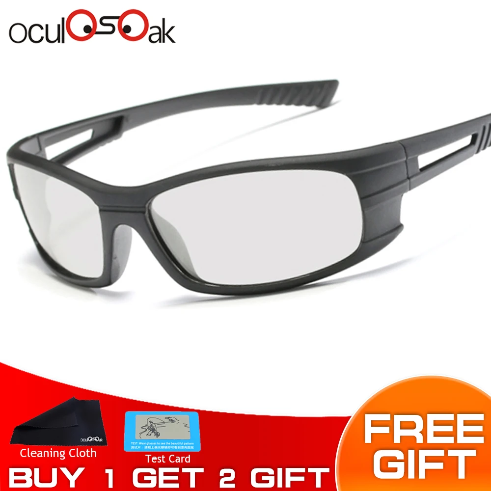 Oculosoak Горячая фотохромные солнцезащитные очки мужские поляризованные Защитные очки для вождения женские антибликовые HD солнцезащитные очки Gafas De Sol 1062 - Цвет линз: 1060 black