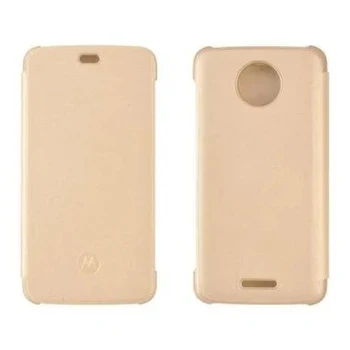 

Case Lenovo Moto E plus flip cover gold WW (pg38c
