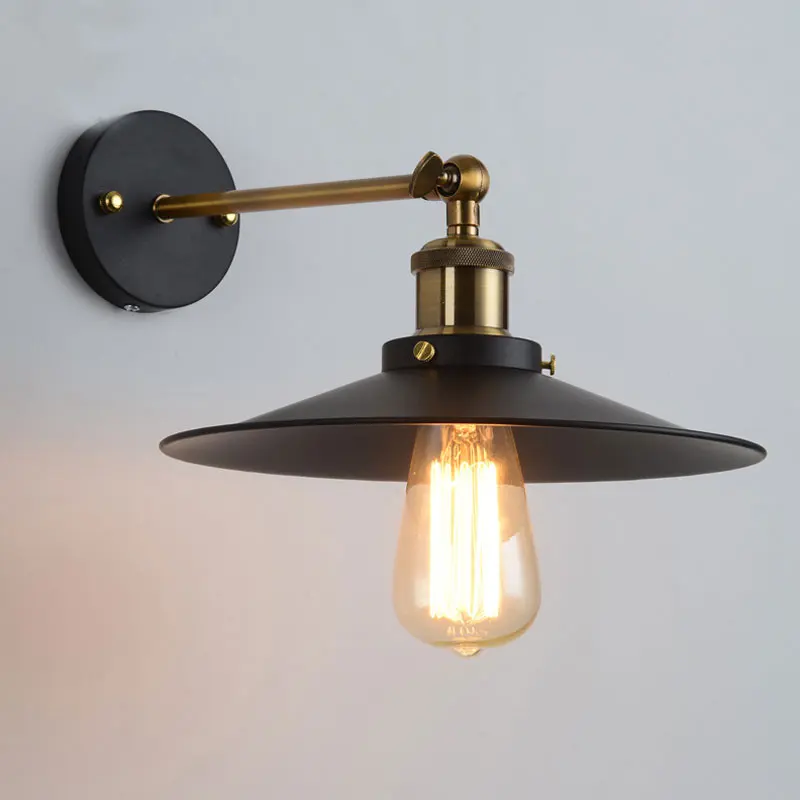 

American retro LED E27 iIndustrial style wall light bedside foyer study aisle dining room Coffee shop restaurant wall lamp